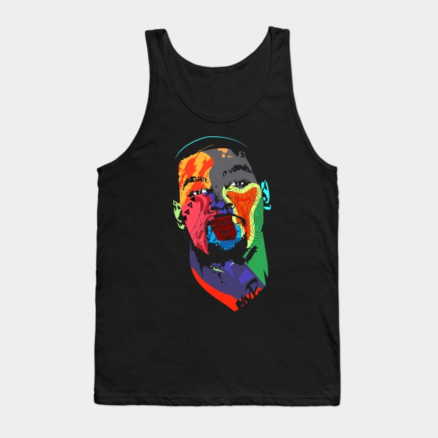 Kevin D Colorful Art Tank Top by Ken Asahvey